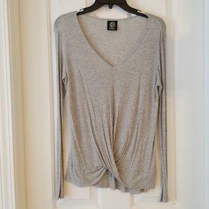 Bobeau v neck twist front top